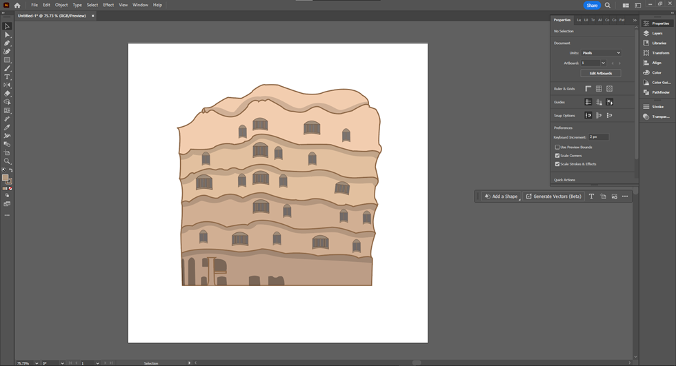 Adobe Illustrator application interface