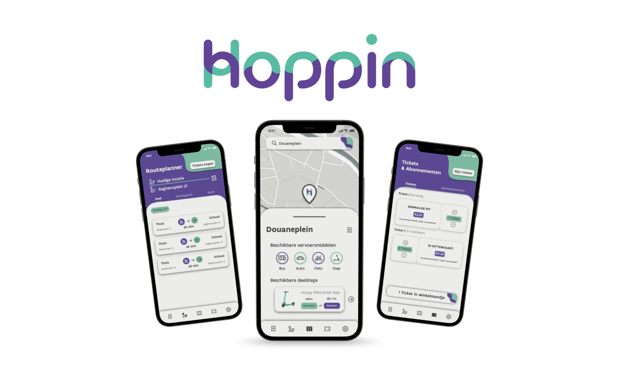 Hoppin project thumbnail - event discovery app design